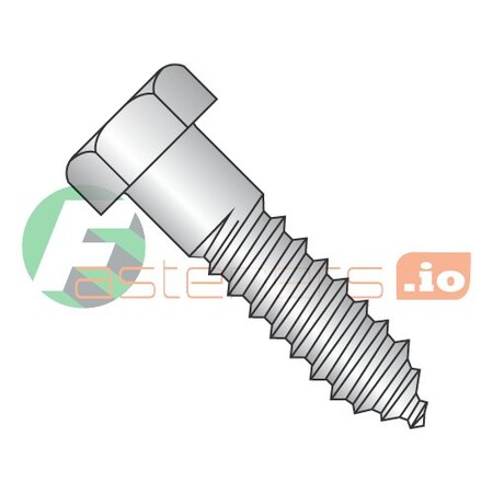 Lag Screw, 1/4 In, 1-1/4 In, 18-8 Stainless Steel, Hex 100 PK